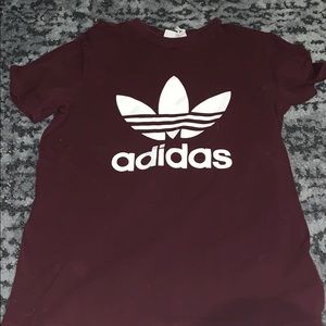 maroon adidas shirt